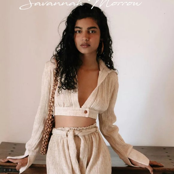 Savannah Morrow CLAUDIA BLOUSE OATMEAL - Picture 11 of 11